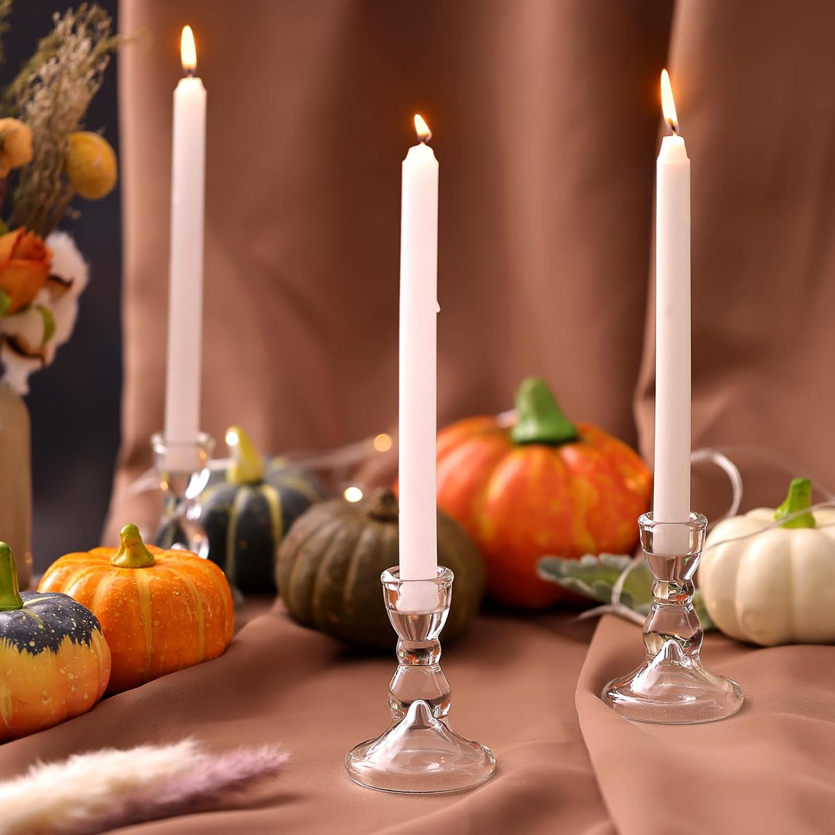 Lanttu 24 Pcs Candlestick Holders Bulk 3.55''x2.56'' Taper Ca...