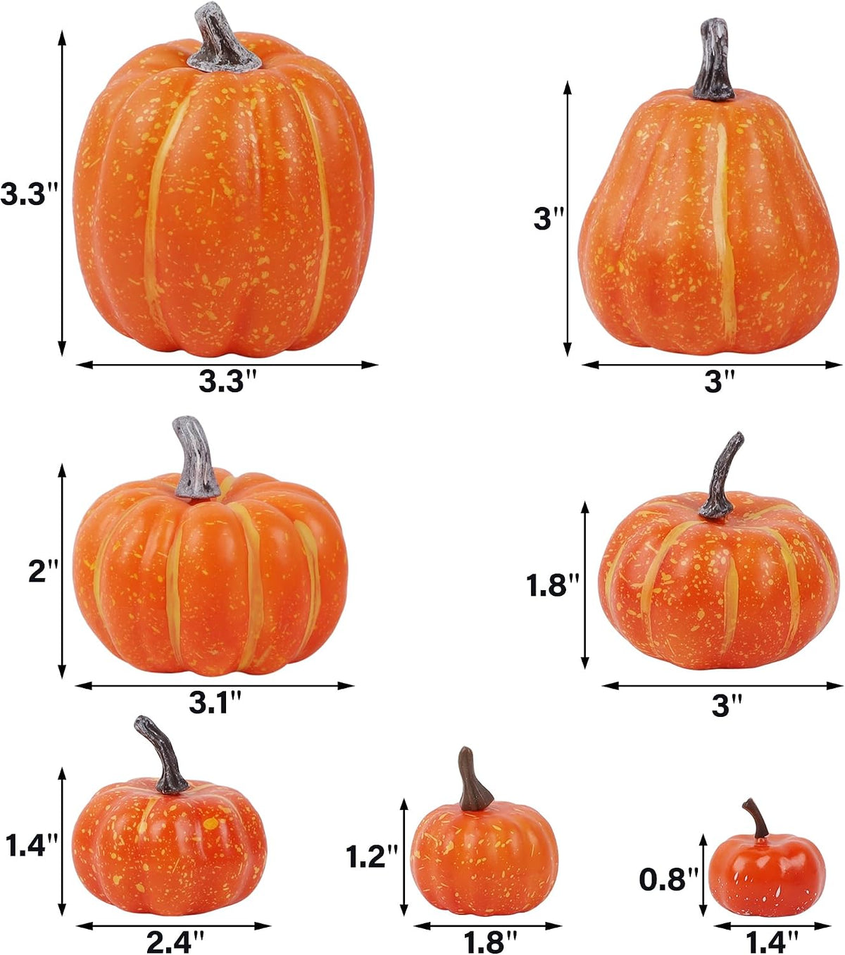 winemana 46 Pcs Artificial Pumpkins Fall Decorations, Orange