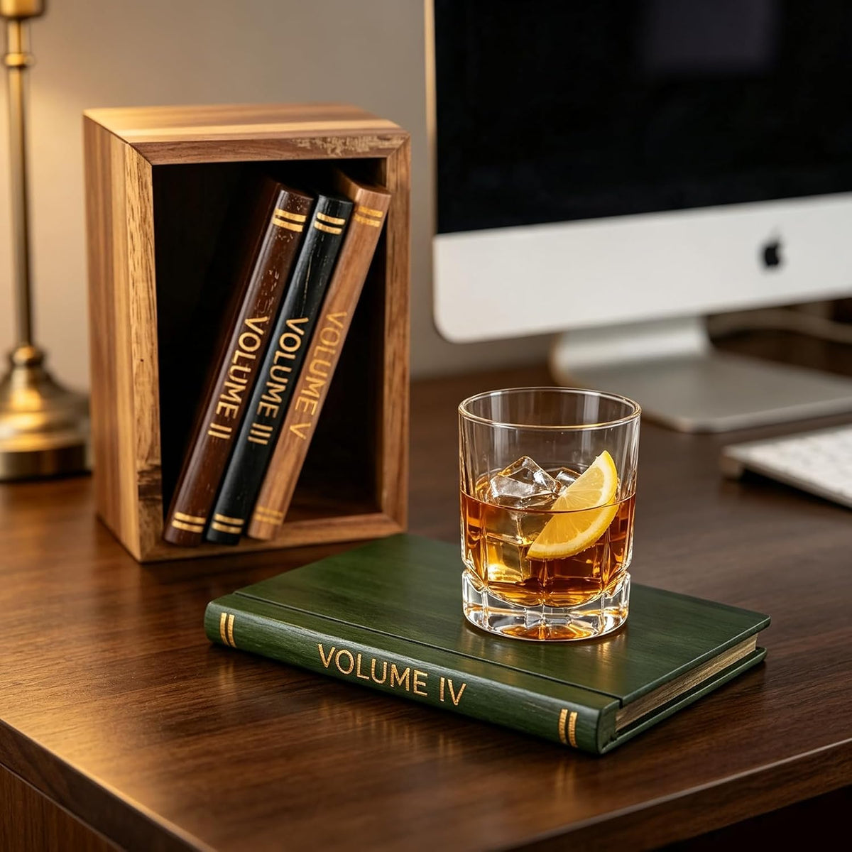 Book Coasters Set of 6 | Wood Coasters - Book-Style Decorative Wooden Coaster...