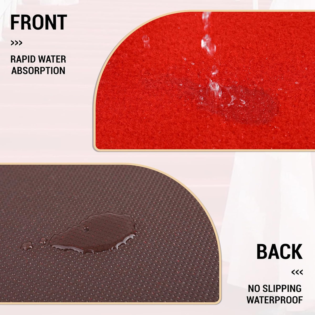 Extra Thick Red Carpet Runner for Party Felt Non-Slip Rubber Backed Aisle Run...