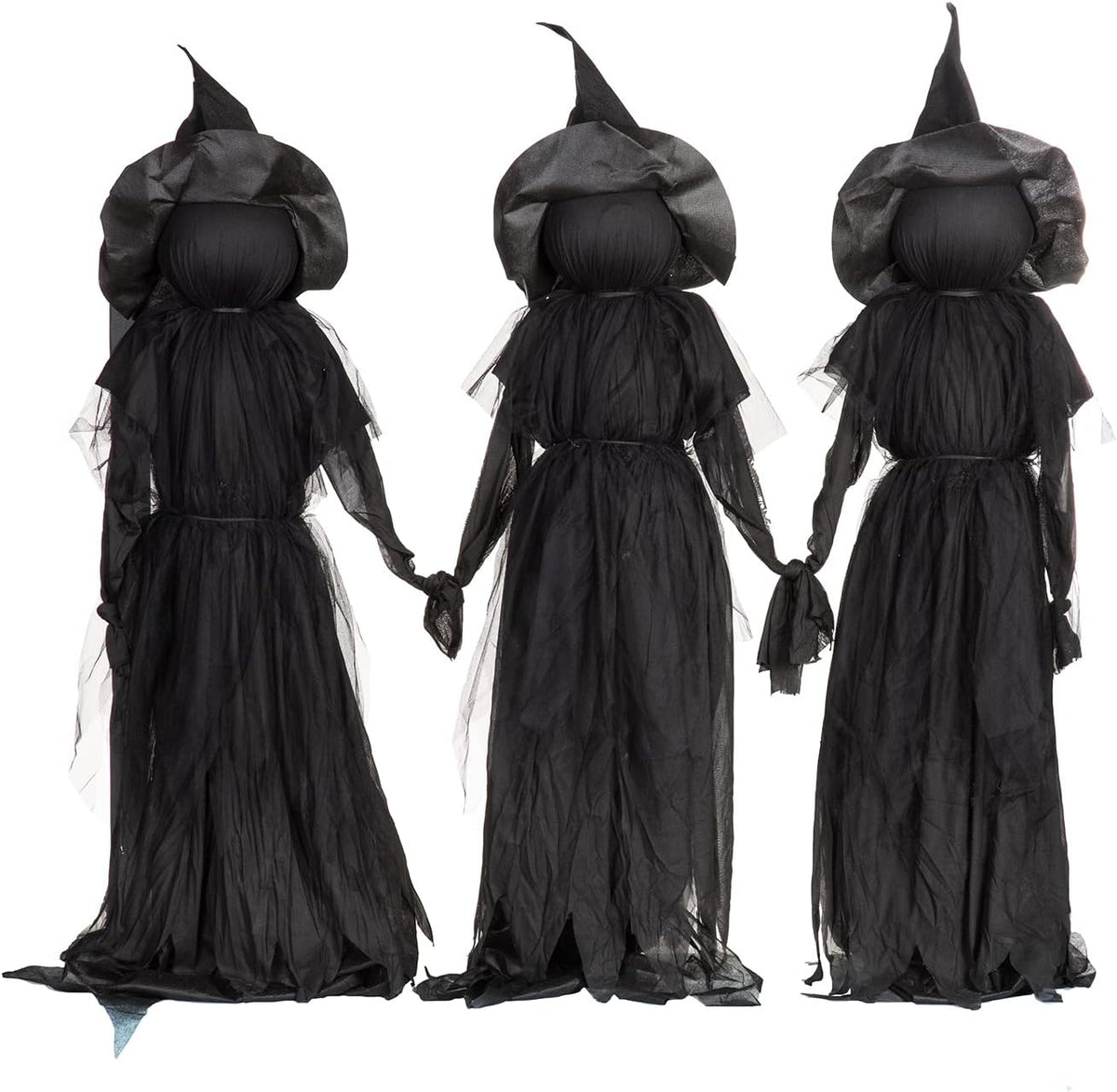 Evergreen Set of 3 LED Black Halloween Witches with Hats Stakes | 4 Feet Tall...