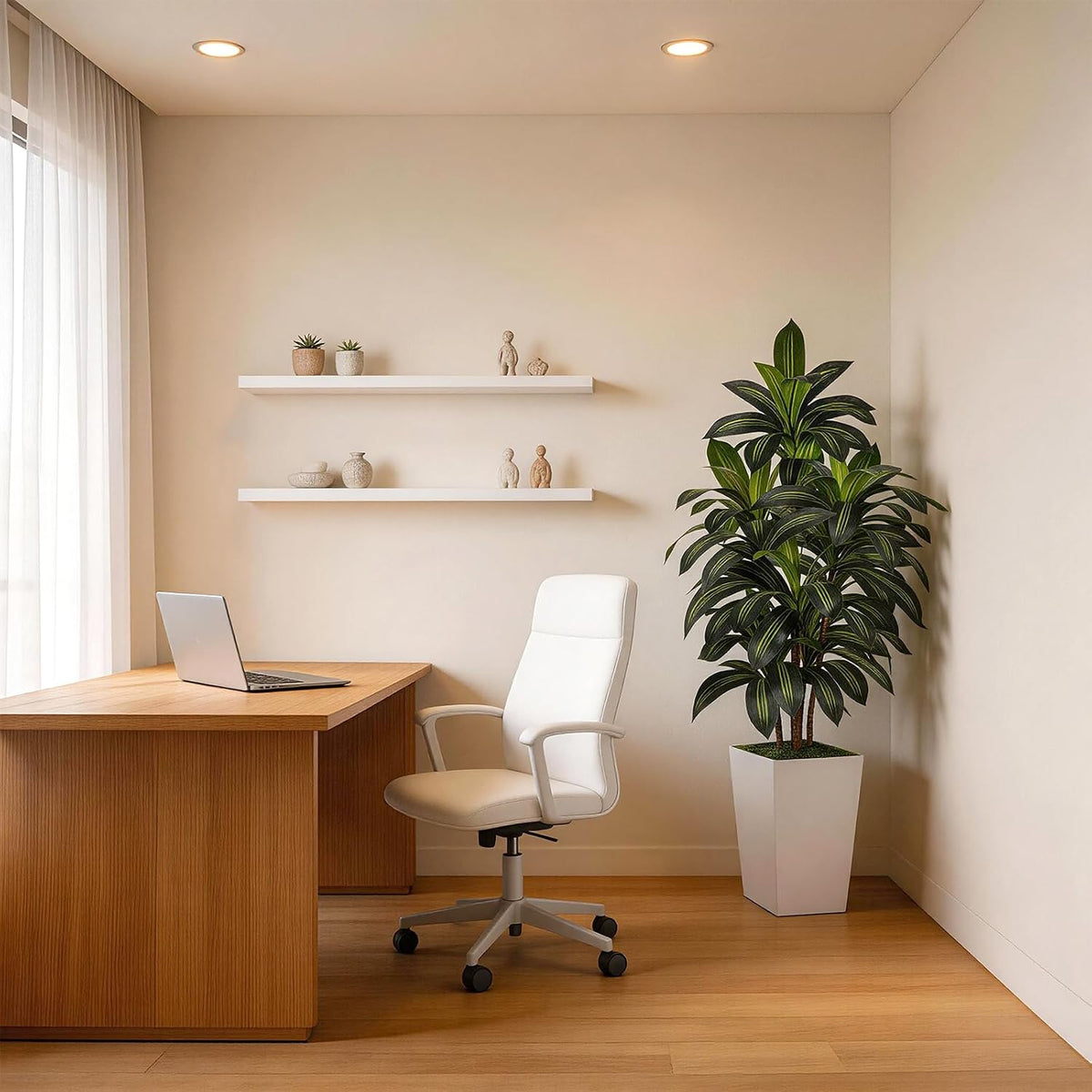 Artificial Dracaena Tree 5FT Tall, Faux Dracaena Tree Indoor, Fake Yucca Plan...