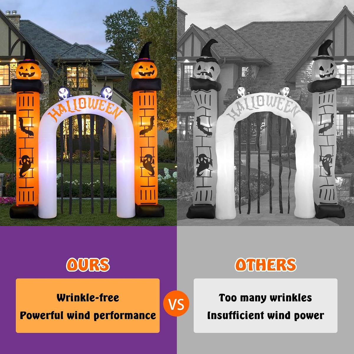 11 FT(H) x 10 FT(L) Giant Halloween Inflatables Pumpkin Archway