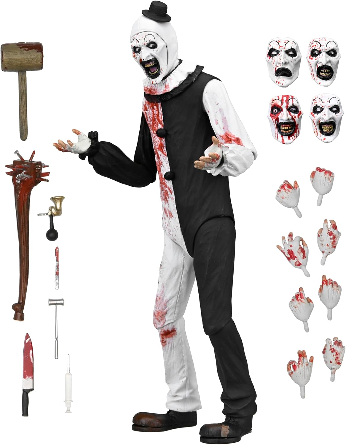 NECA Terrifier 2 Ultimate Art the Clown (Blood Splattered) 7-Inch Scale Actio...