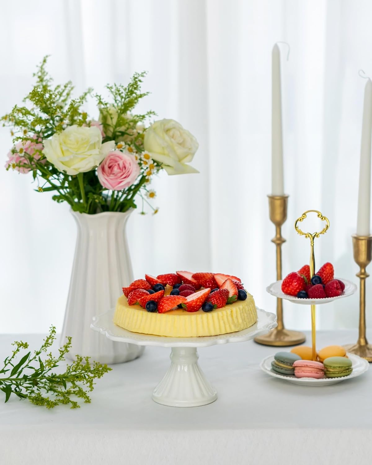 10 Inch Cake Stand, Relief Round Dessert Cake Stand for 8 Inch Cake
