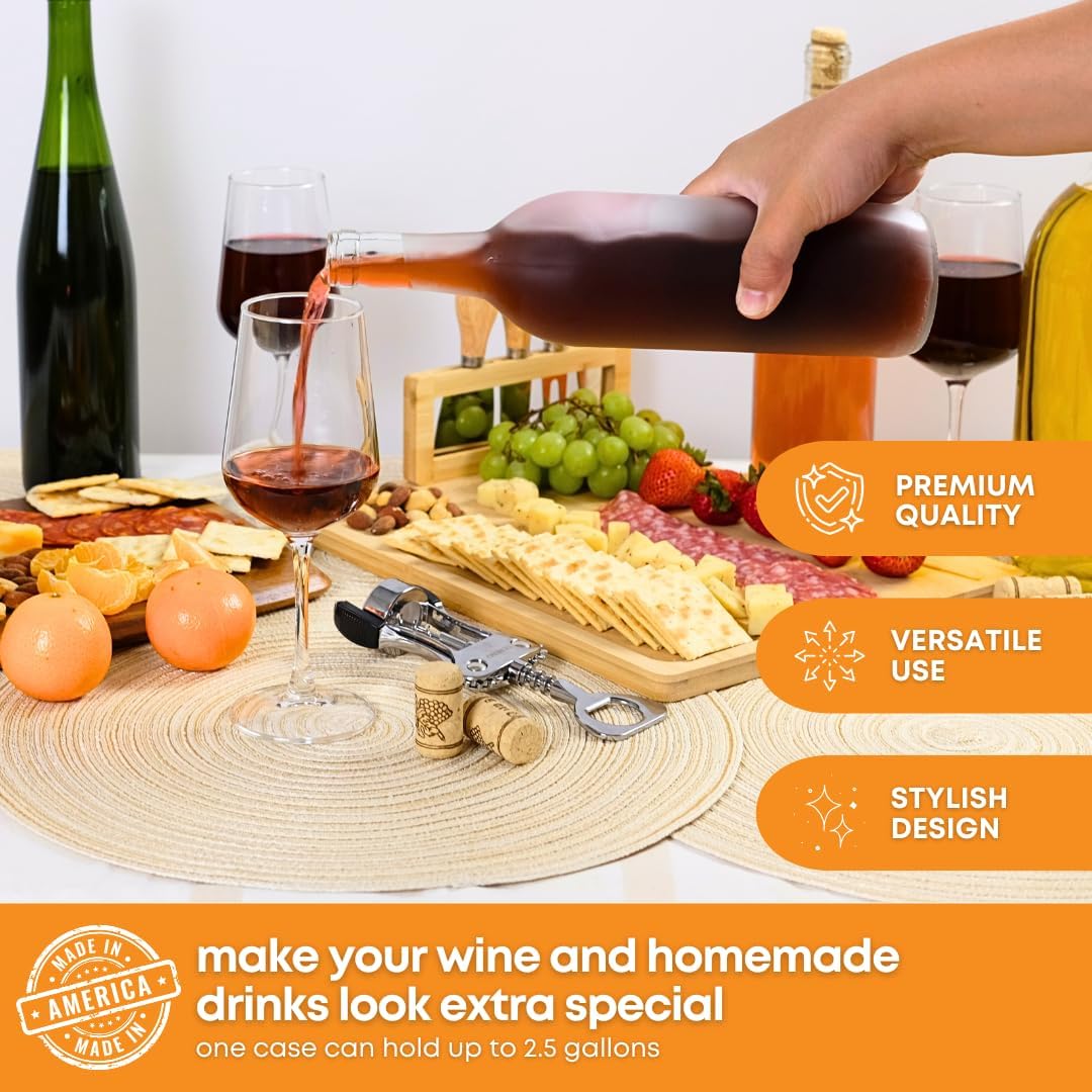 750ml Glass Bottle With Cork W5 Bordeaux - 6-Pack with Cognac T-Corks