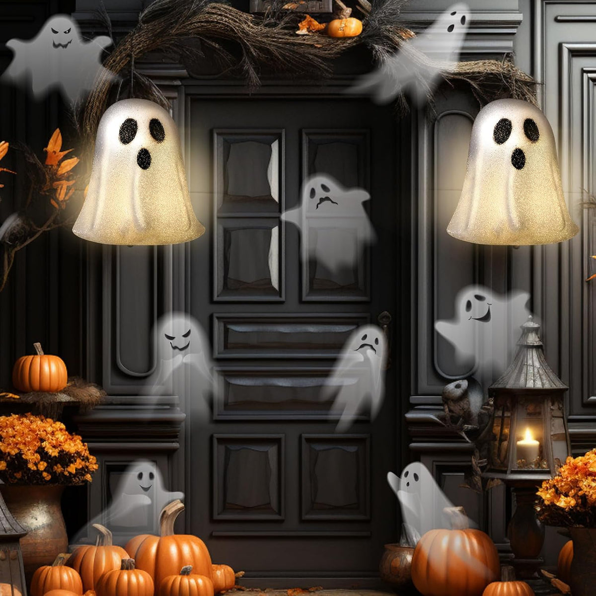 Aurelema 2 Pcs Halloween Porch Light Cover, Ghost