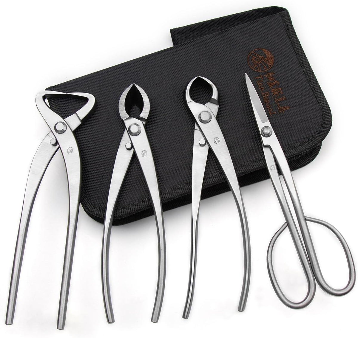 4-PCS Bonsai Tool Set Including Concave Cutter Straight Edge Cutter Trunk Spl...