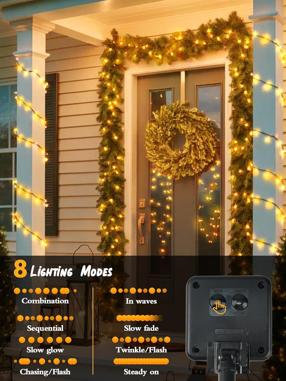 6 Pack Solar Christmas Lights Outdoor, 234FT 600 LED Solar String Lights