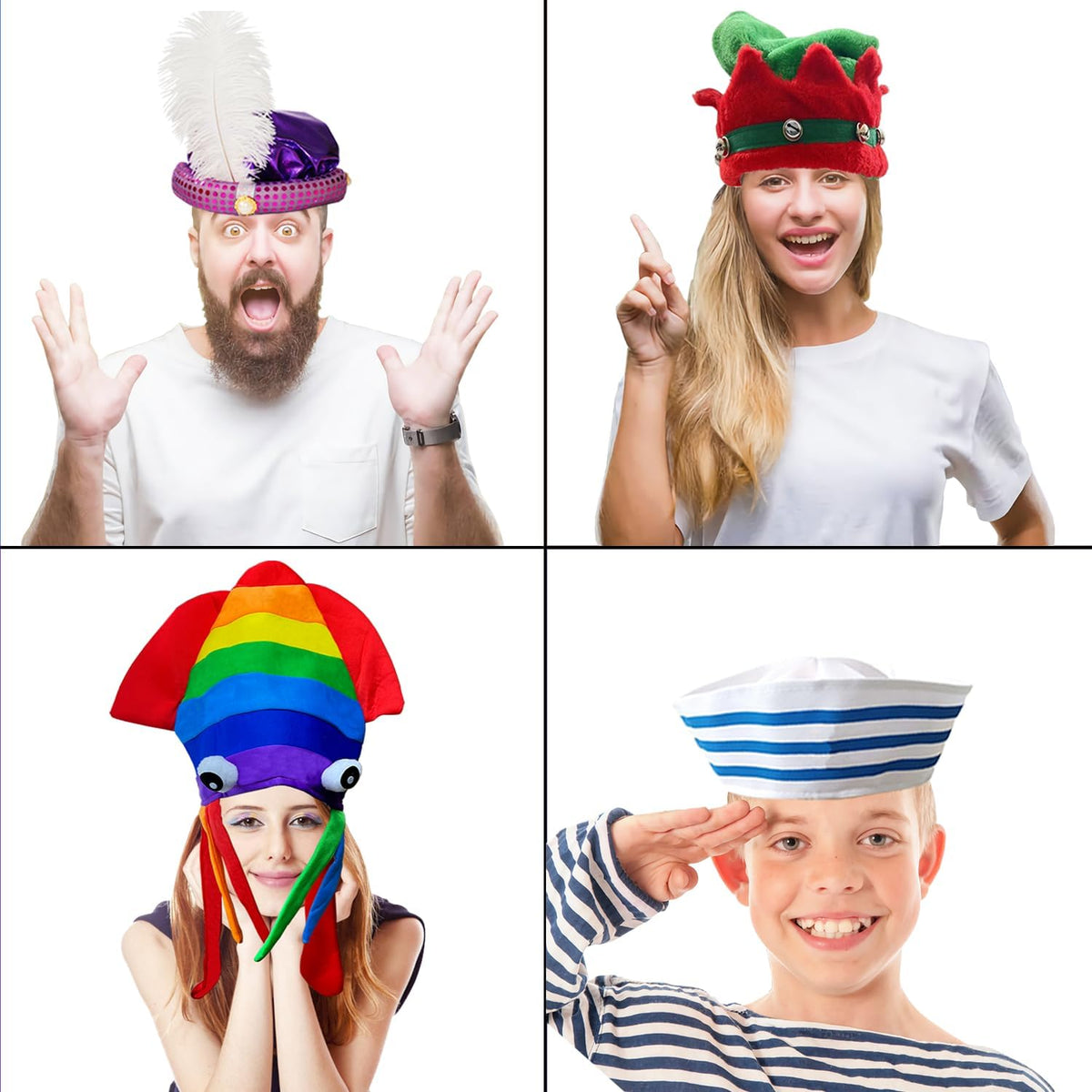12 Assorted Funny Hats Crazy Party Hat Photo Booth Props for Adult
