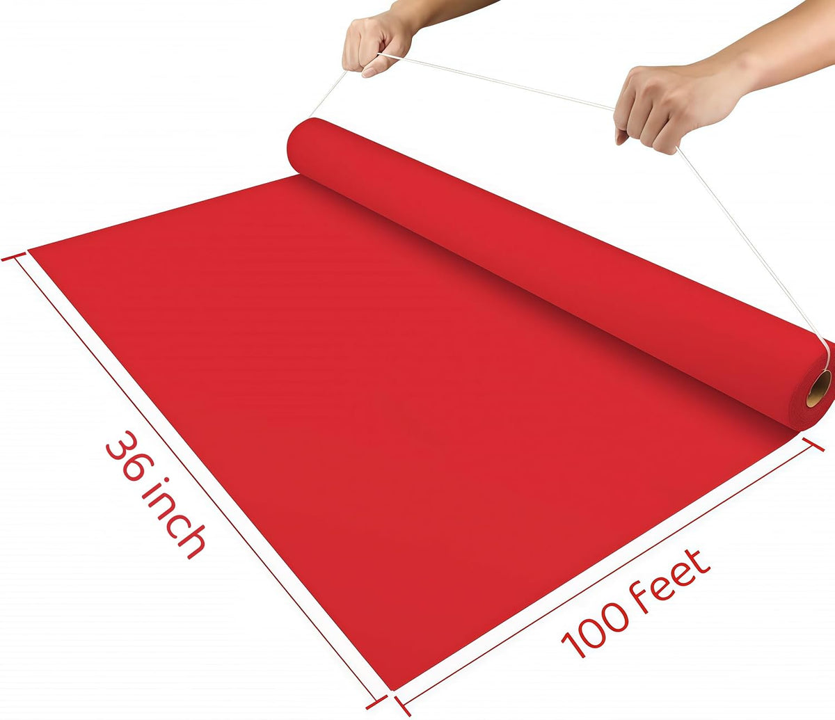 Disposable Aisle Runner, Red, 3x100 Feet