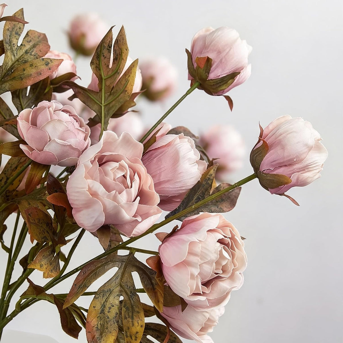 10 Pcs Peonies Artificial Flowers,Faux Flowers For Vase Home Decor