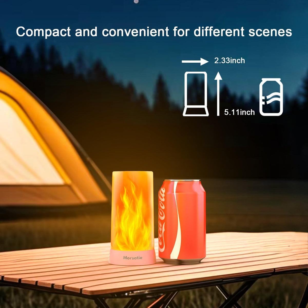 Morsatie Upgraded Rechargeable Flame Light with Remote & Timer, 4 Modes