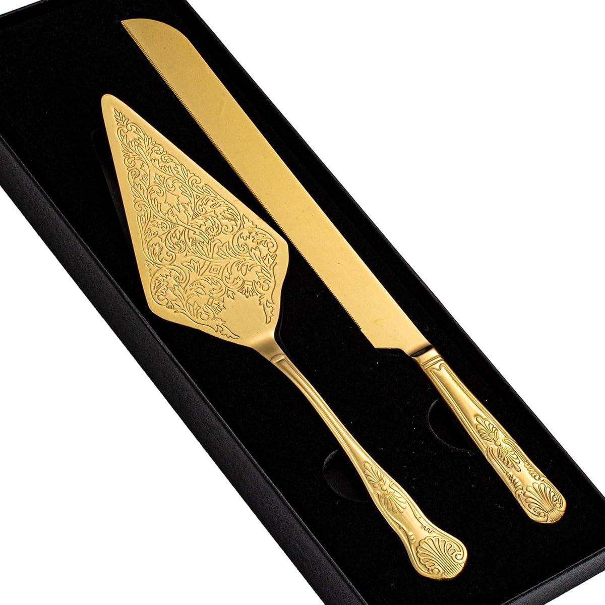 Vintage Wedding Cake Knife and Server Set, Stainless Steel Cake Pie Pastry Cu...