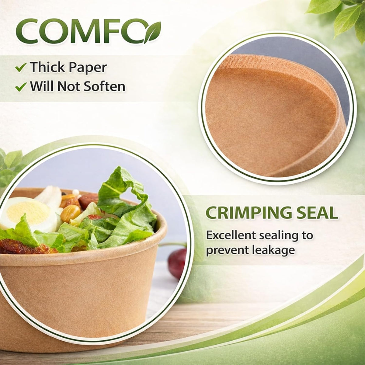 TOPtoper 80 Pcs 30 Oz【WITHOUT LIDS】 Large Paper Bowls Disposable Soup Bowls B...