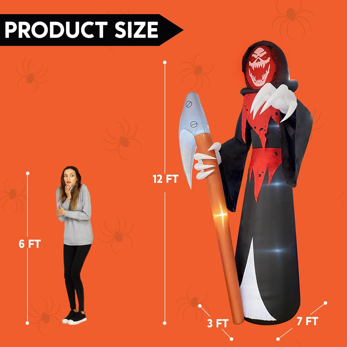 Joiedomi 12 ft Tall Halloween Inflatable Outdoor Decoration, Blow Up Yard Dec...