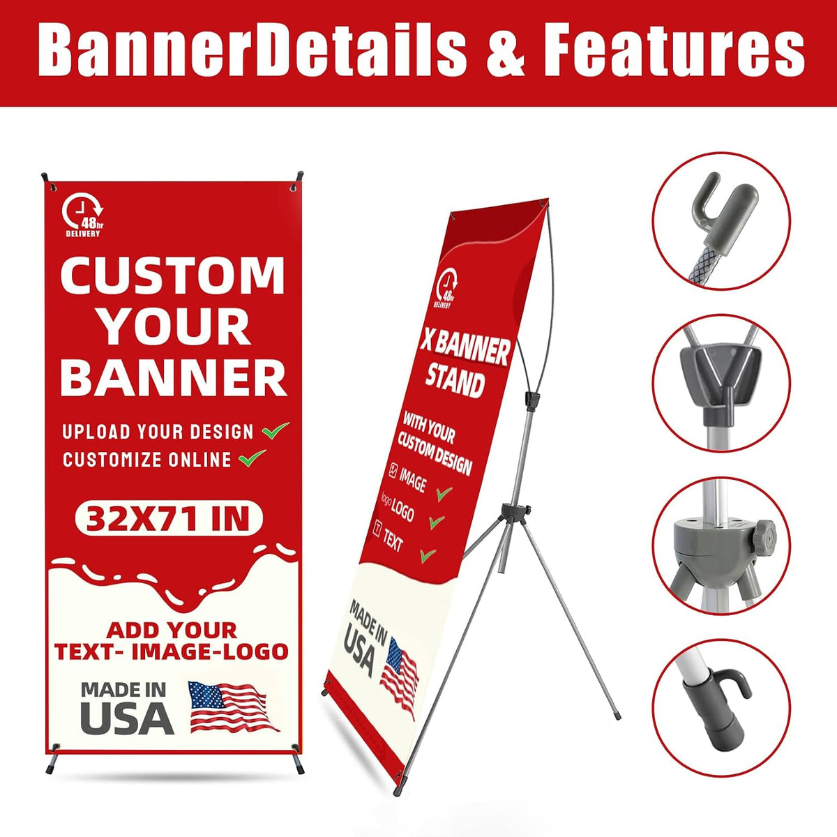 Custom Banner with X Stand 32" X 71",Banners and Signs Customize,Po...