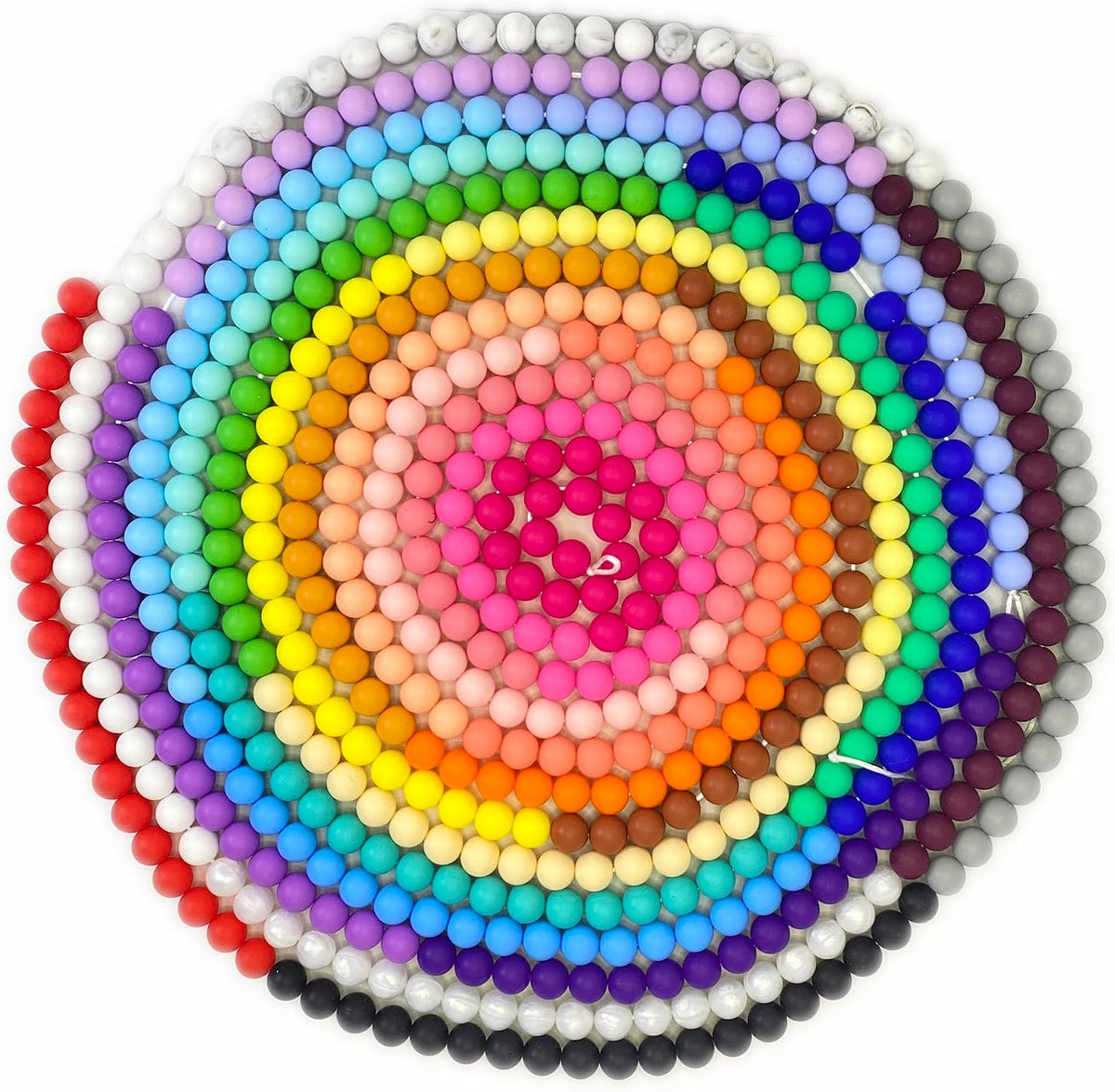 600pcs Silicone Beads, 12mm Round Silicone Beads Bulk for Keychain Making Kit...