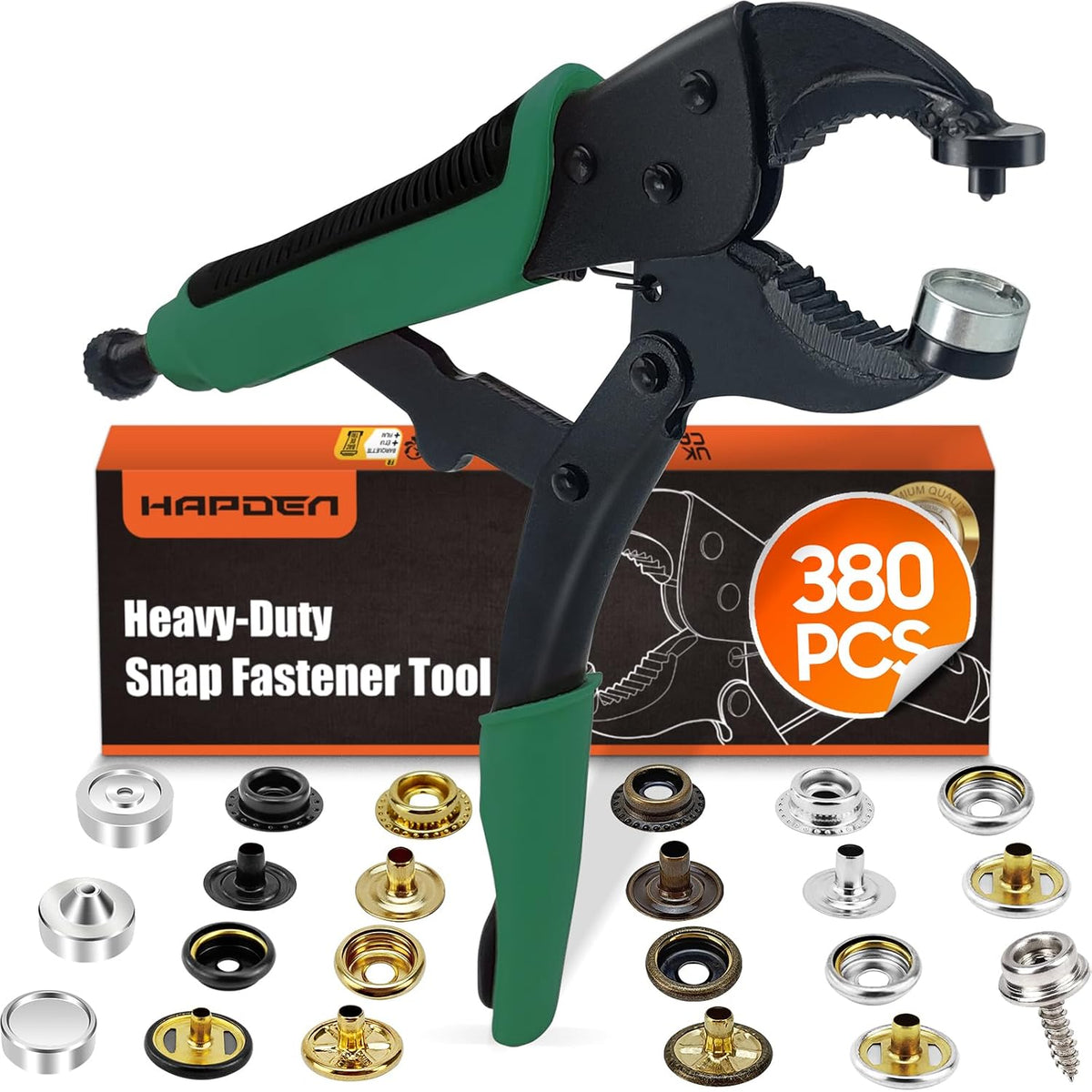 Heavy Duty Snap Fastener Tool, Snap Setter Tool with 100 Sets 4 Color Boat Co...