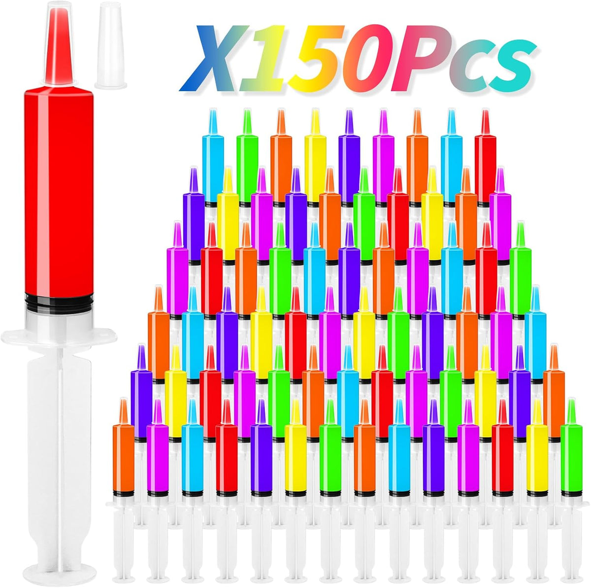 30ml Jello Shot Syringes 150 Pack with Tip Cap Adults Party Liquid Syringe