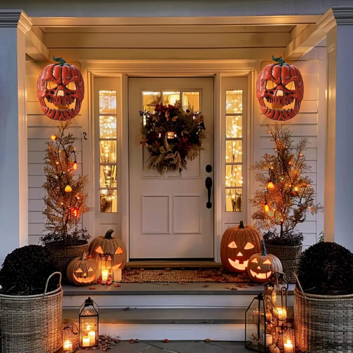 2 Pack Halloween Porch Light Covers, Halloween Decorations Outdoor Skeleton P...