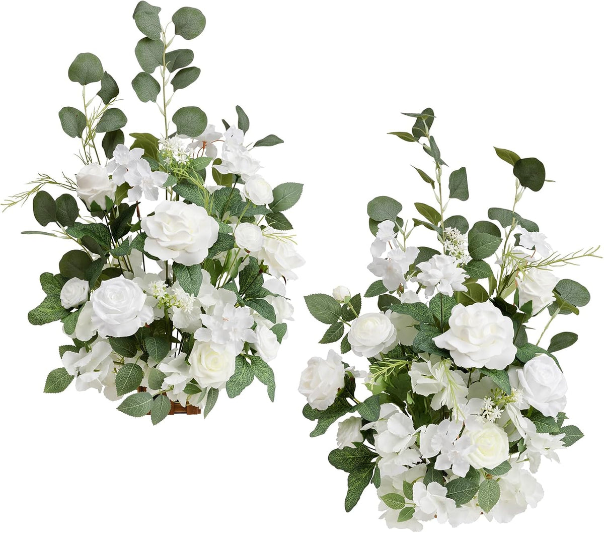 Ling's moment Free-Standing Wedding Aisle Runner Flowers, White Sage, 2pcs
