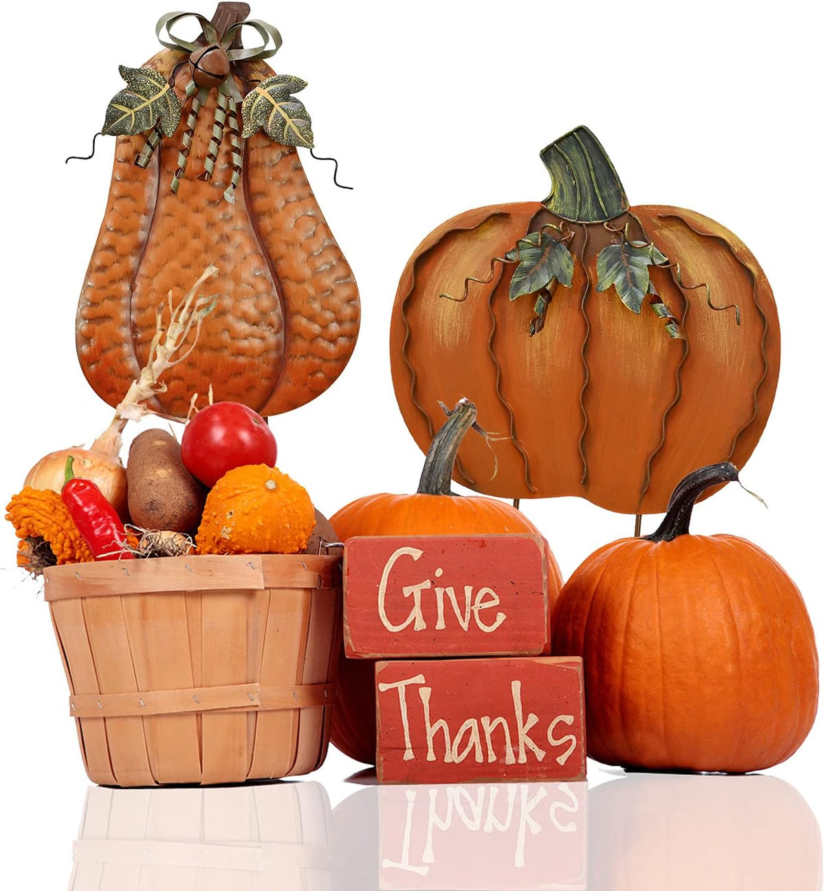 Pumpkin Yard Stakes Sign Outdoor Fall Decor Autumn Garden Stake Lawn Art