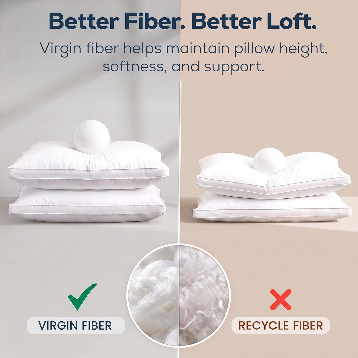 Utopia Bedding Gusset Bed Pillow, Hotel Pillows Queen Size Set of 4, White
