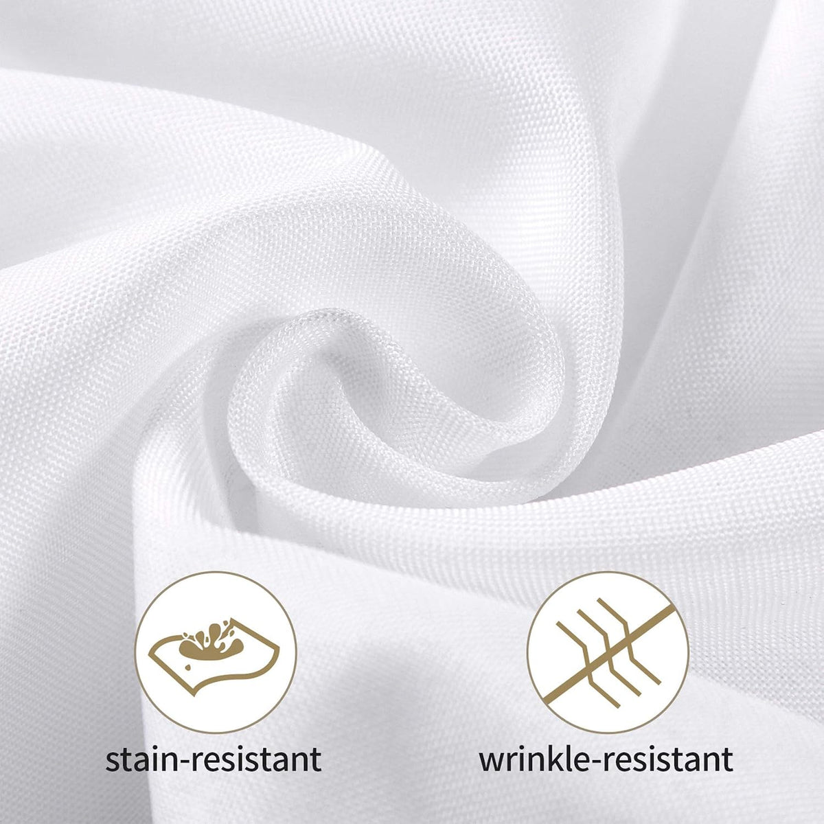 50pcs Polyester Cloth Napkins - 17 x 17 inch White Dinner Washable Napkins wi...