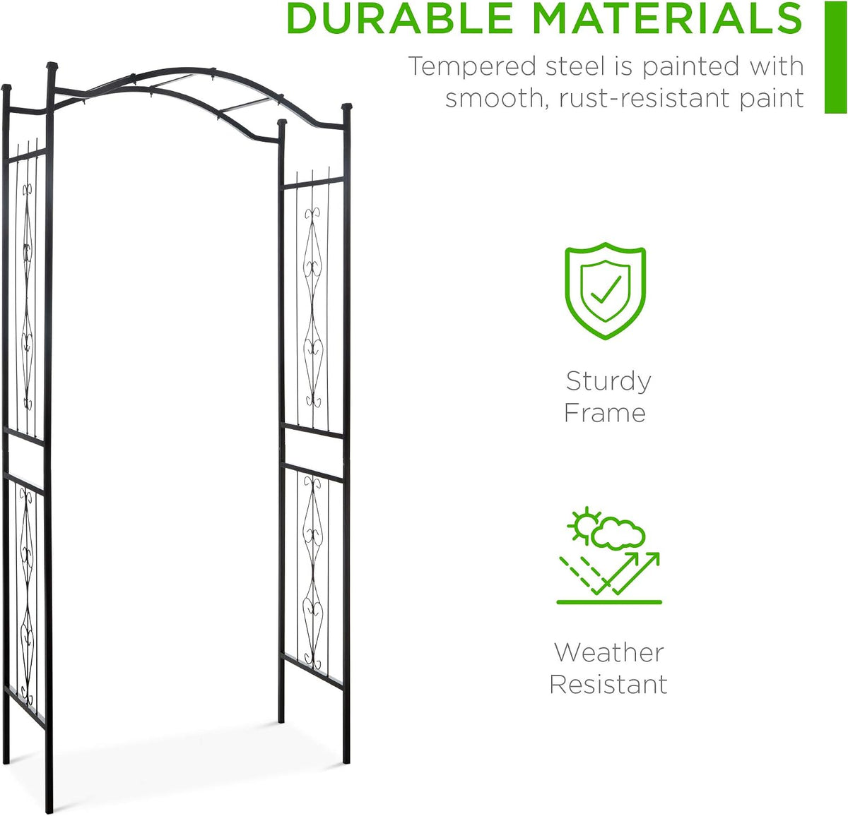 Best Choice Products 92in Steel Garden Arch Arbor Trellis for Outdoor, Yard, ...