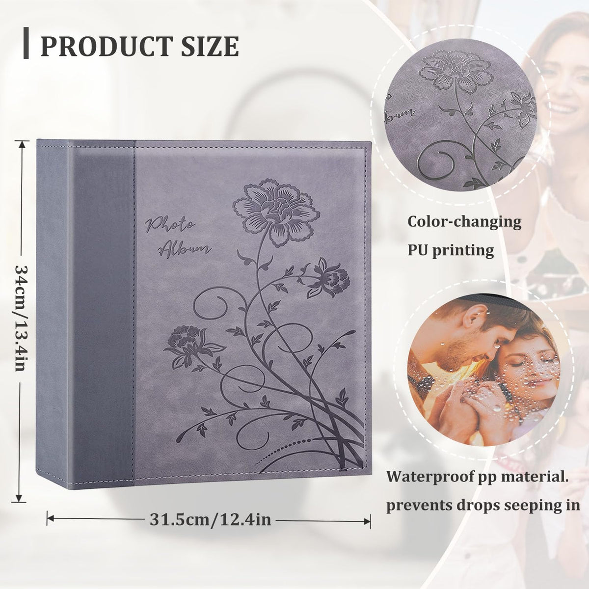 Artmag Photo Album 4x6 1000 Photos, Large Capacity Wedding Family Leather Cov...