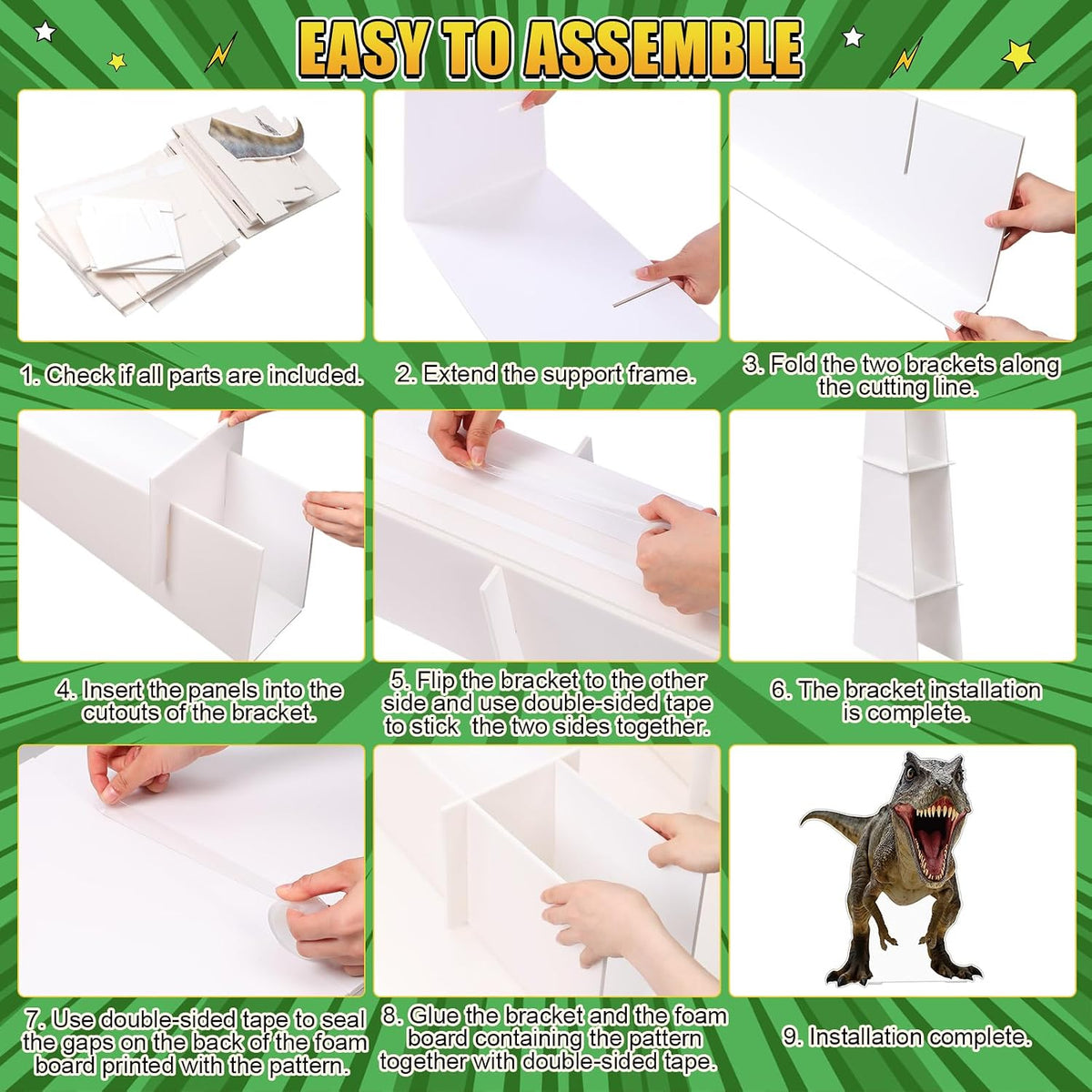 Capoda Life Size Dinosaur Cardboard Cutout Standee 43x59 in, Dino Kt Foam Boa...