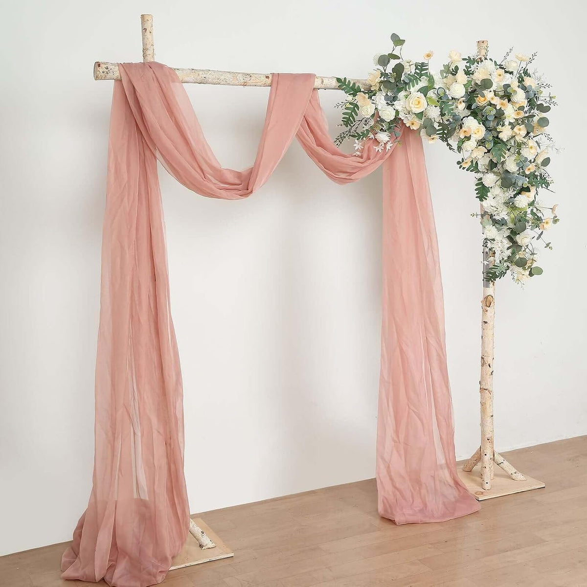 Tableclothsfactory 7.5ft Natural Birch Wood Square Wedding Arch, Rustic Arbor...