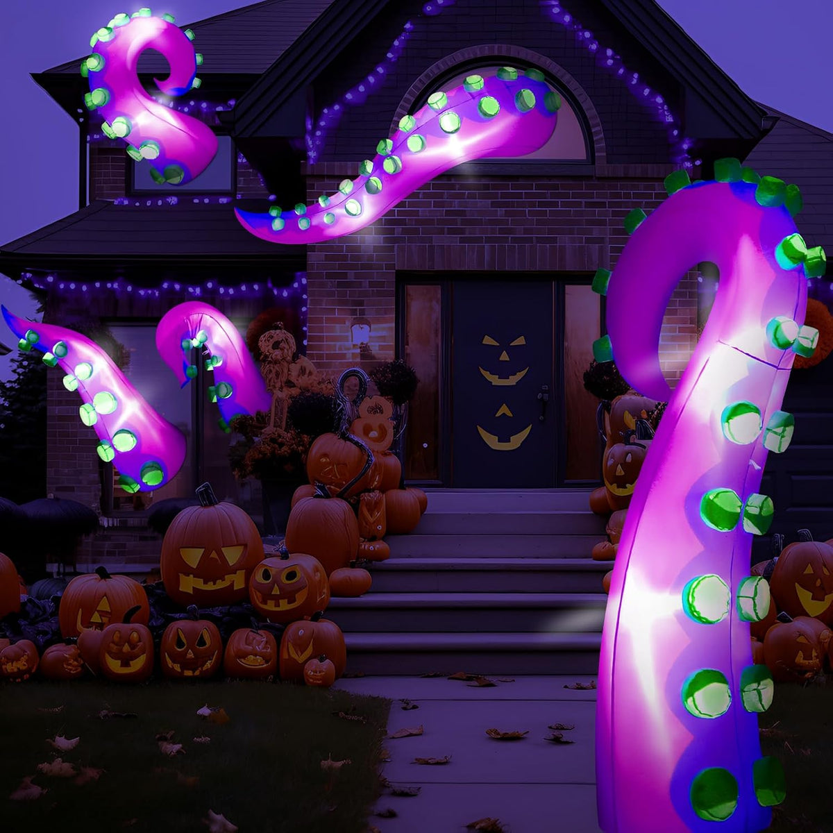 Libima 5 Pcs 5 ft Halloween Inflatable Lighted Giant Octopus Tentacle