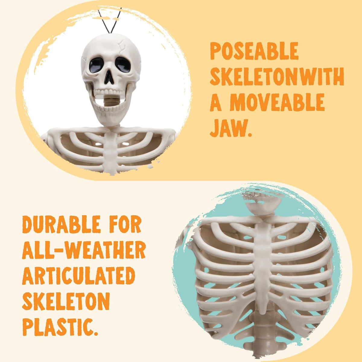 JOYIN 12 PCS Posable Halloween Skeleton Decor 16 Inches, Full Body Posable Jo...