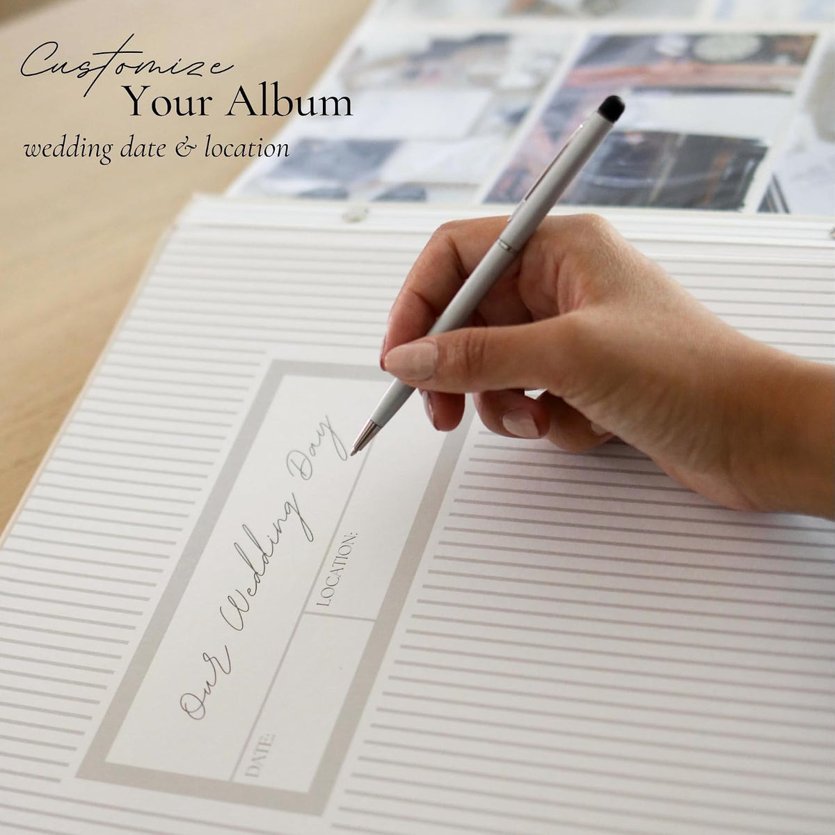 Wedding Photo Album for 400 4x6 Pictures - Large Linen Picture Scrapbook