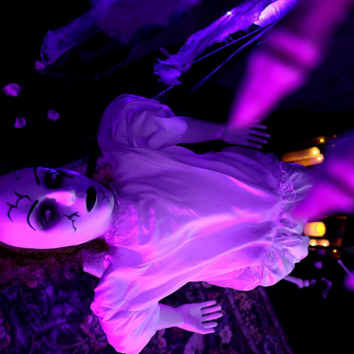 Haunted Hill Farm 5.6 ft. Floating Lady with Magic Reaper Animatronic