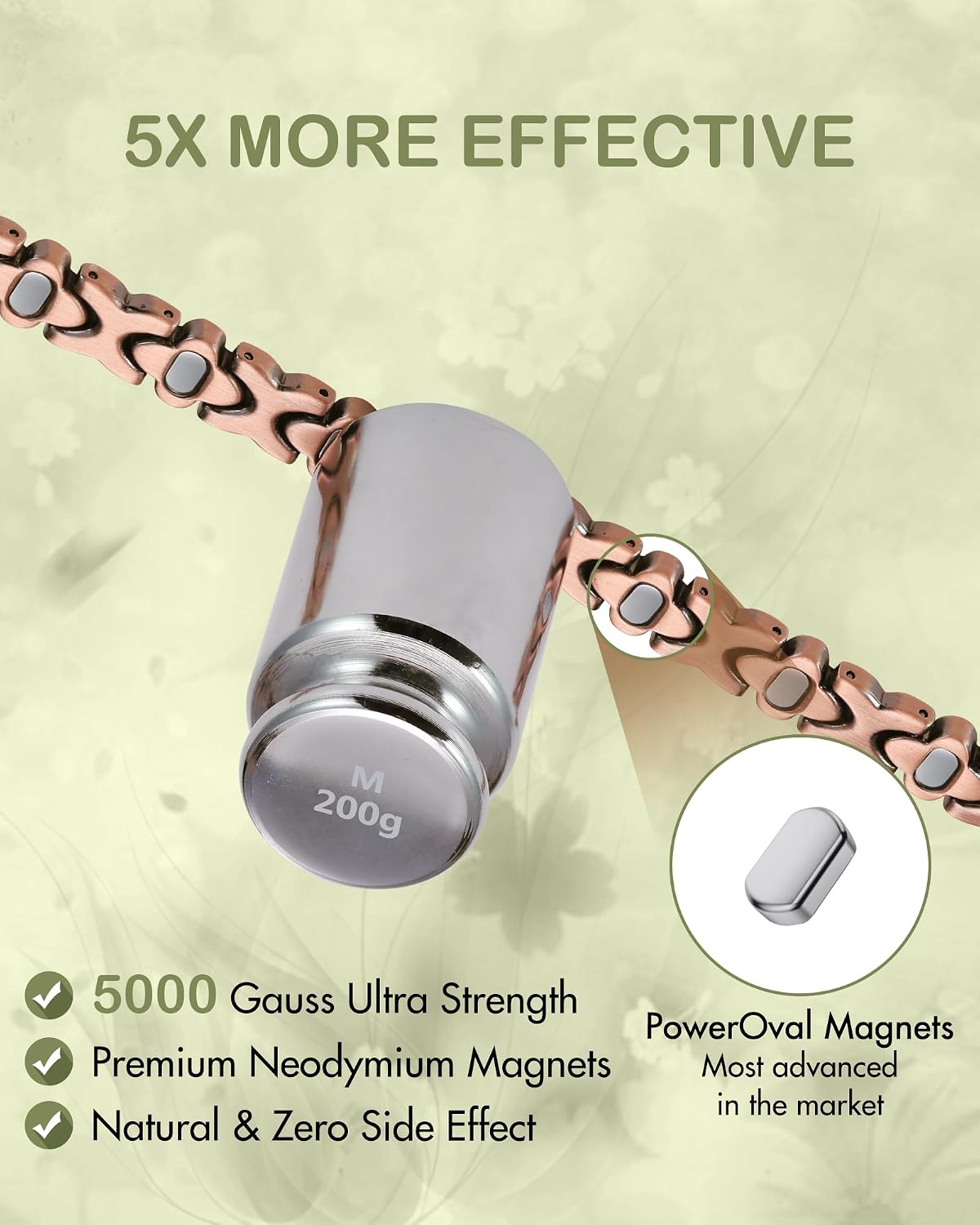 Feraco Pure Copper Bracelets for Women, Ultra Strength Magnetic Bracelet