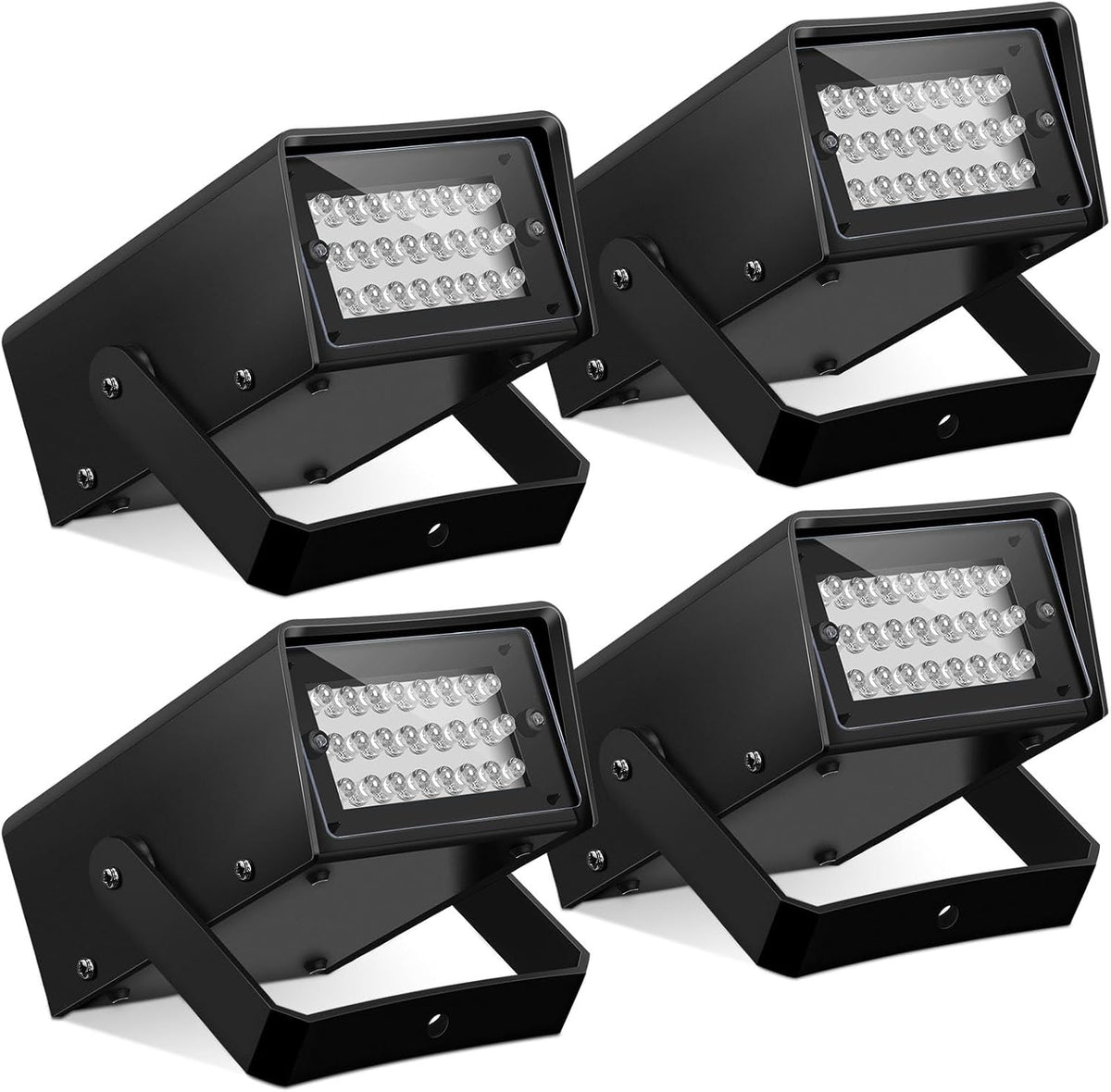 Treela 4 Pack Strobe Party Light Small Bright LED Outdoor, White, 24 LED