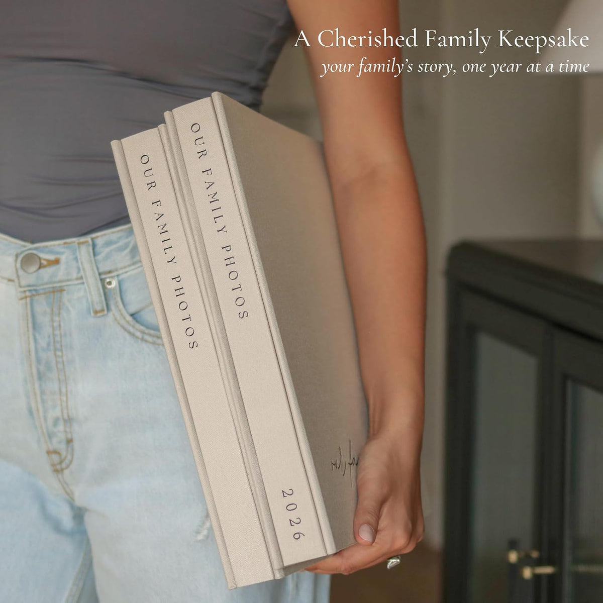 Family Photo Album 4x6 Pictures Large Linen Picture Book