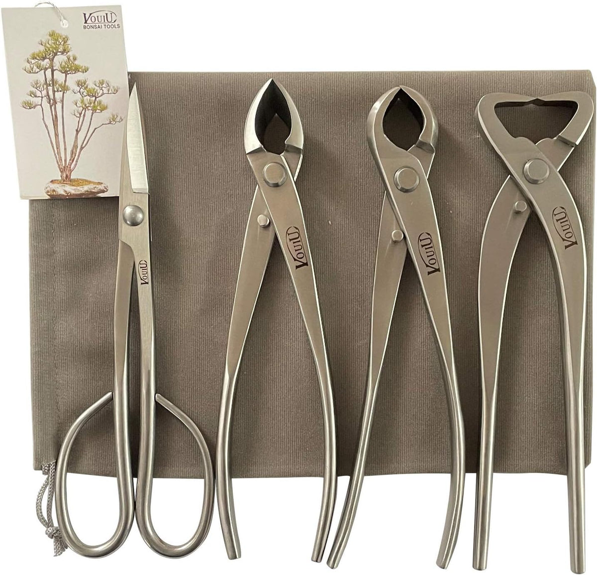 Vouiu 4-Piece Bonsai Tool Set,Concave Cutter,Knob Cutter,Trunk Splitter,Bonsa...