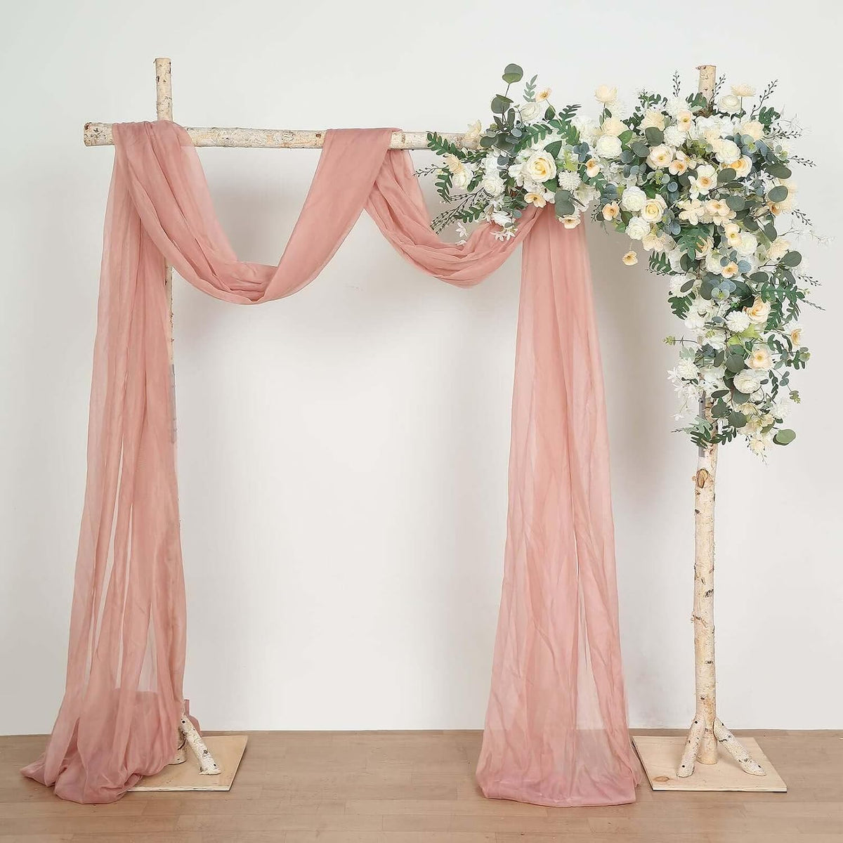 Tableclothsfactory 7.5ft Natural Birch Wood Square Wedding Arch, Rustic Arbor...