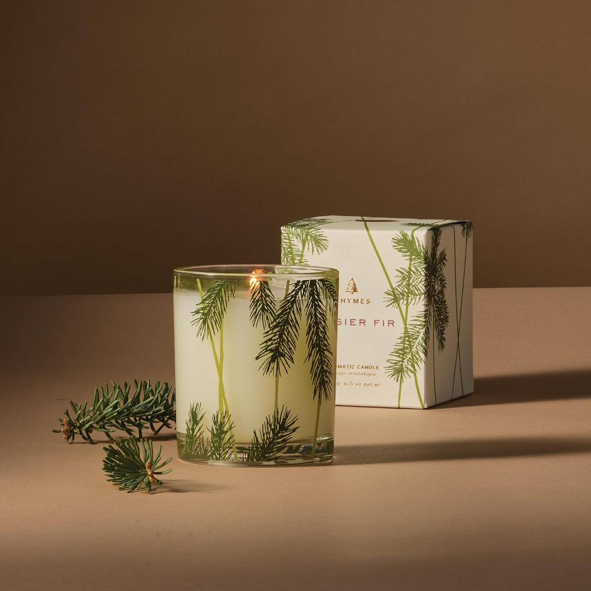 Thymes Frasier Fir Pine Needle Candle – Holiday Candles for Home Scented with...