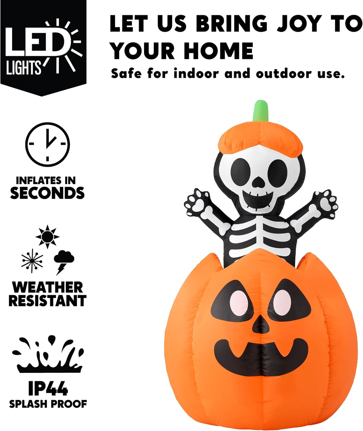 Joiedomi 5FT Halloween Animated Inflatables Outdoor Decorations, Inflatable S...