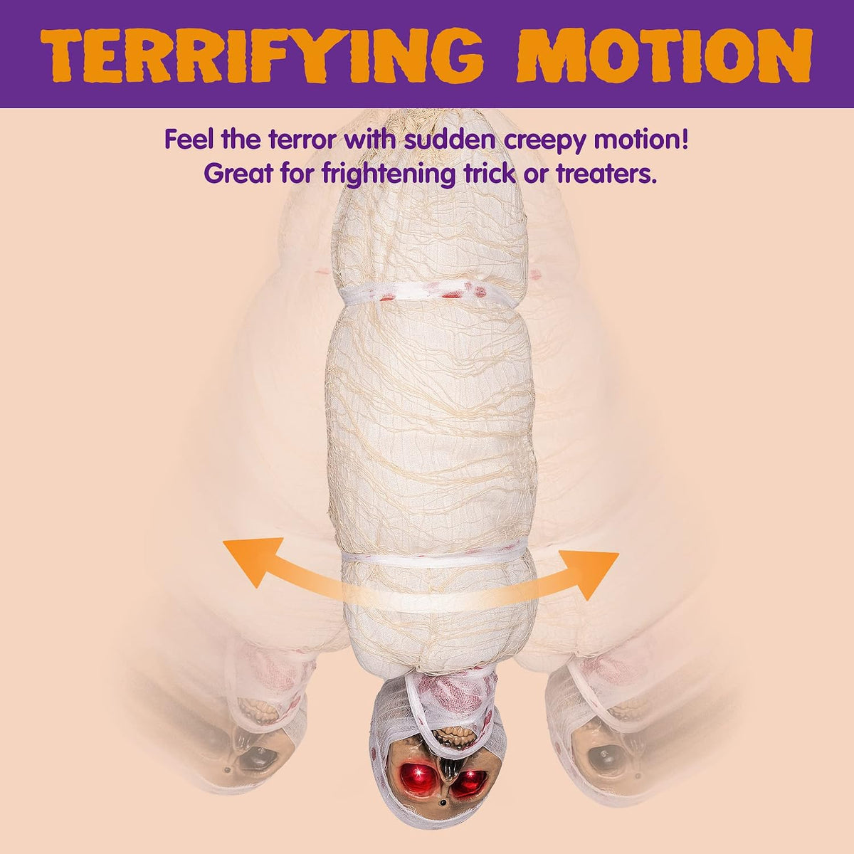 JOYIN 35" Halloween Animated Hanging Cocoon Corpse Decoration, Dead Body...