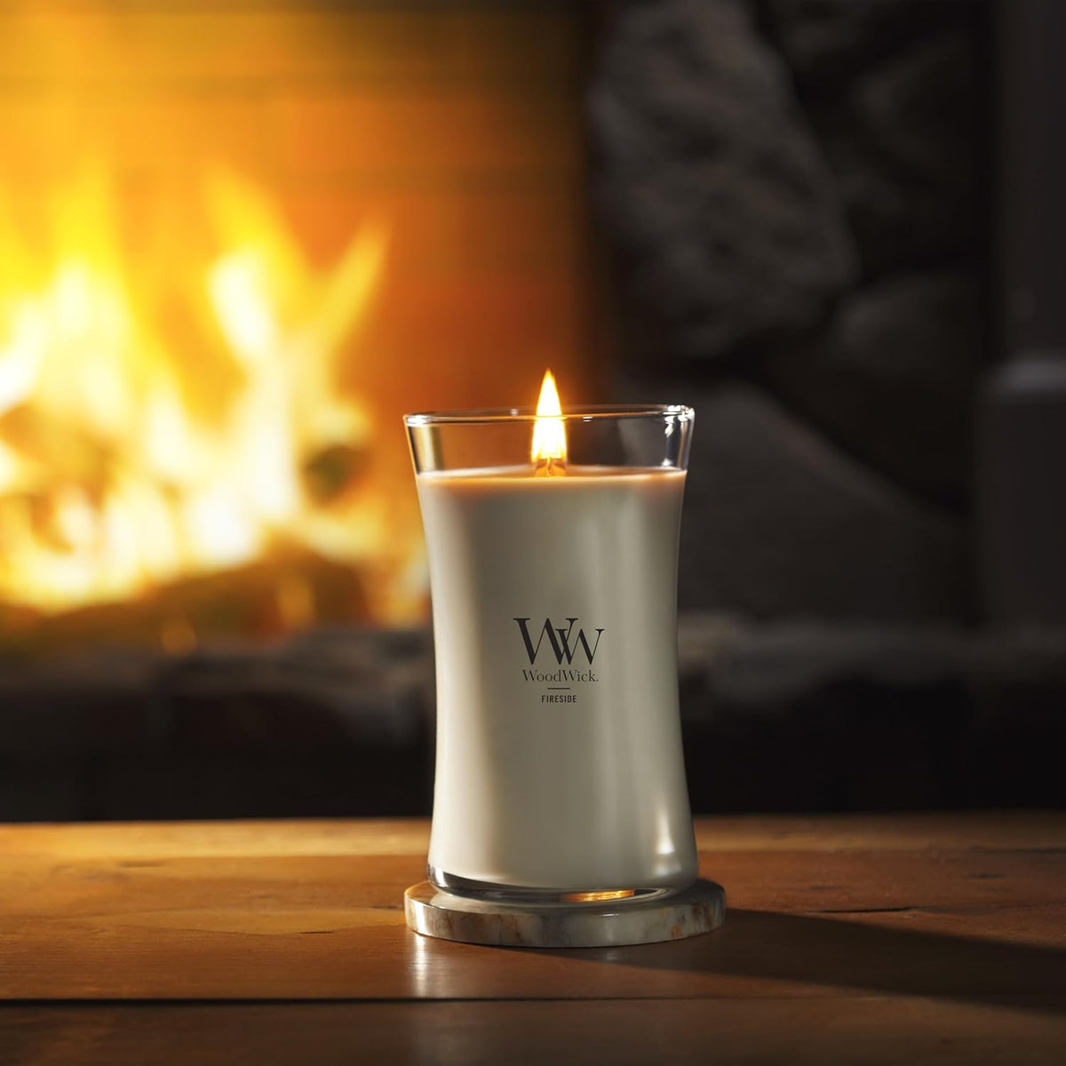 WoodWick Fireside Scented Candle, Crackling Wick, 21.5oz