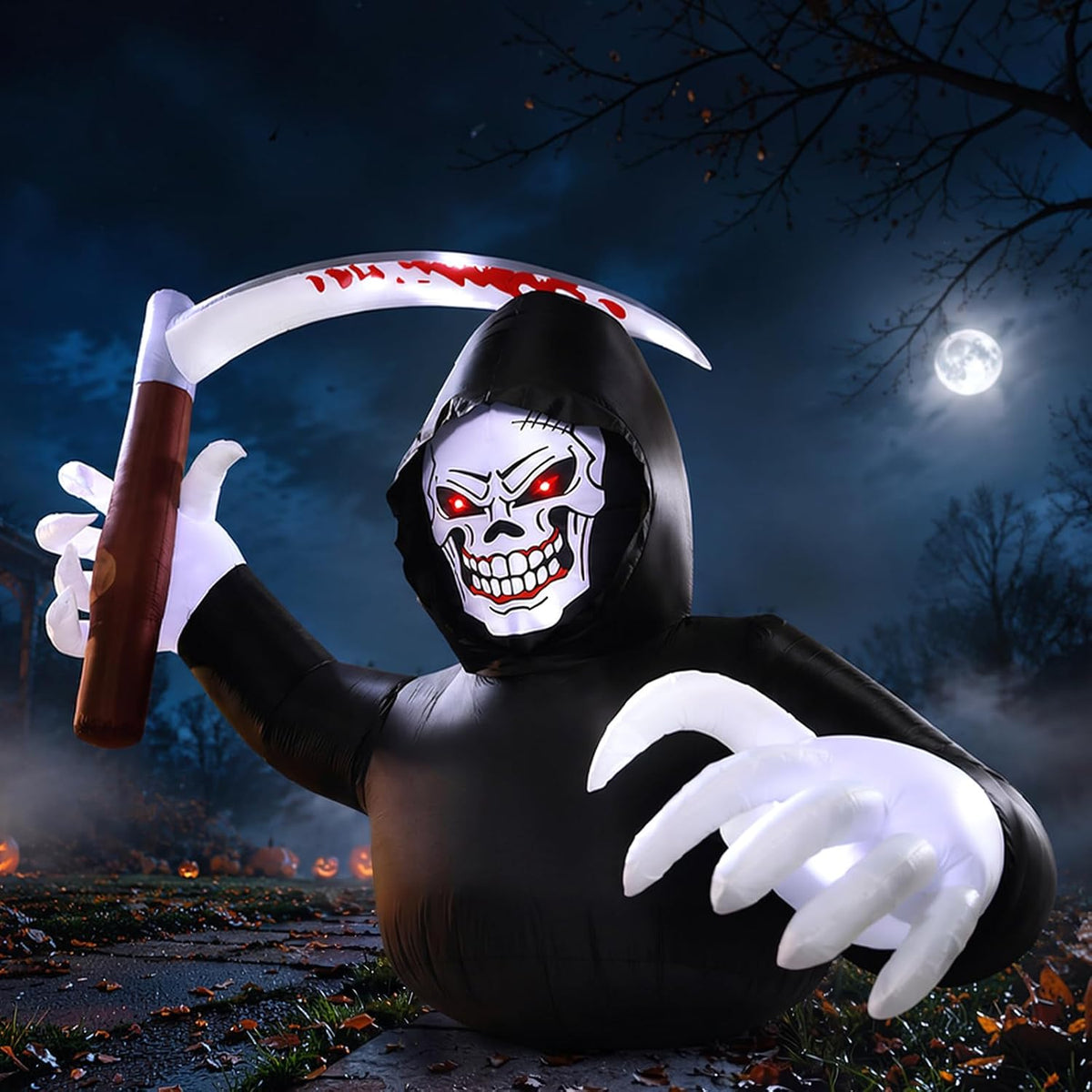 Luxspire 7.2FT Halloween Inflatable Outdoor, Inflatable Grim Reaper Decor