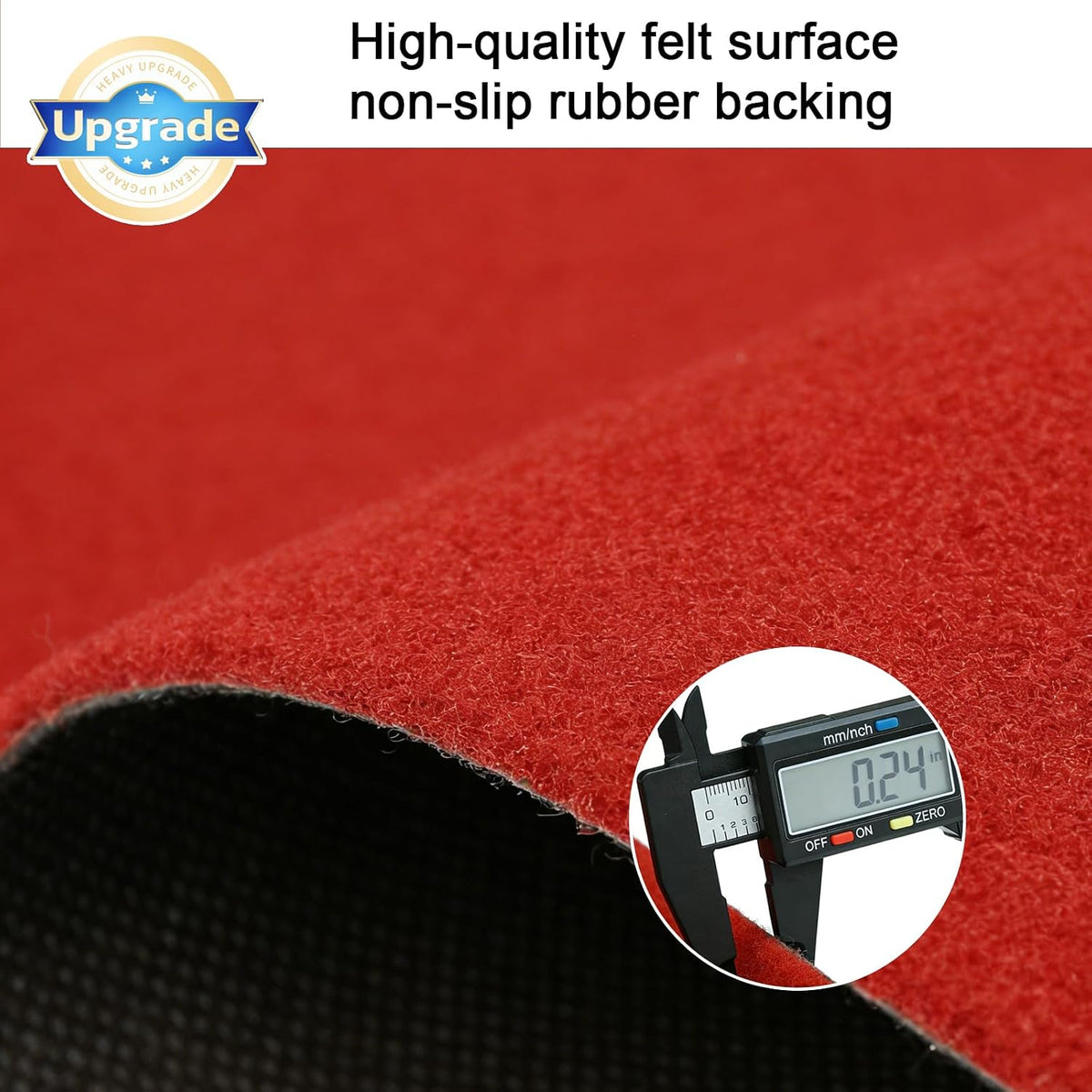 0.23In Thick Red Carpet Runner for Party, 3x16.4Ft 425 GSM Non-Slip Waterproo...