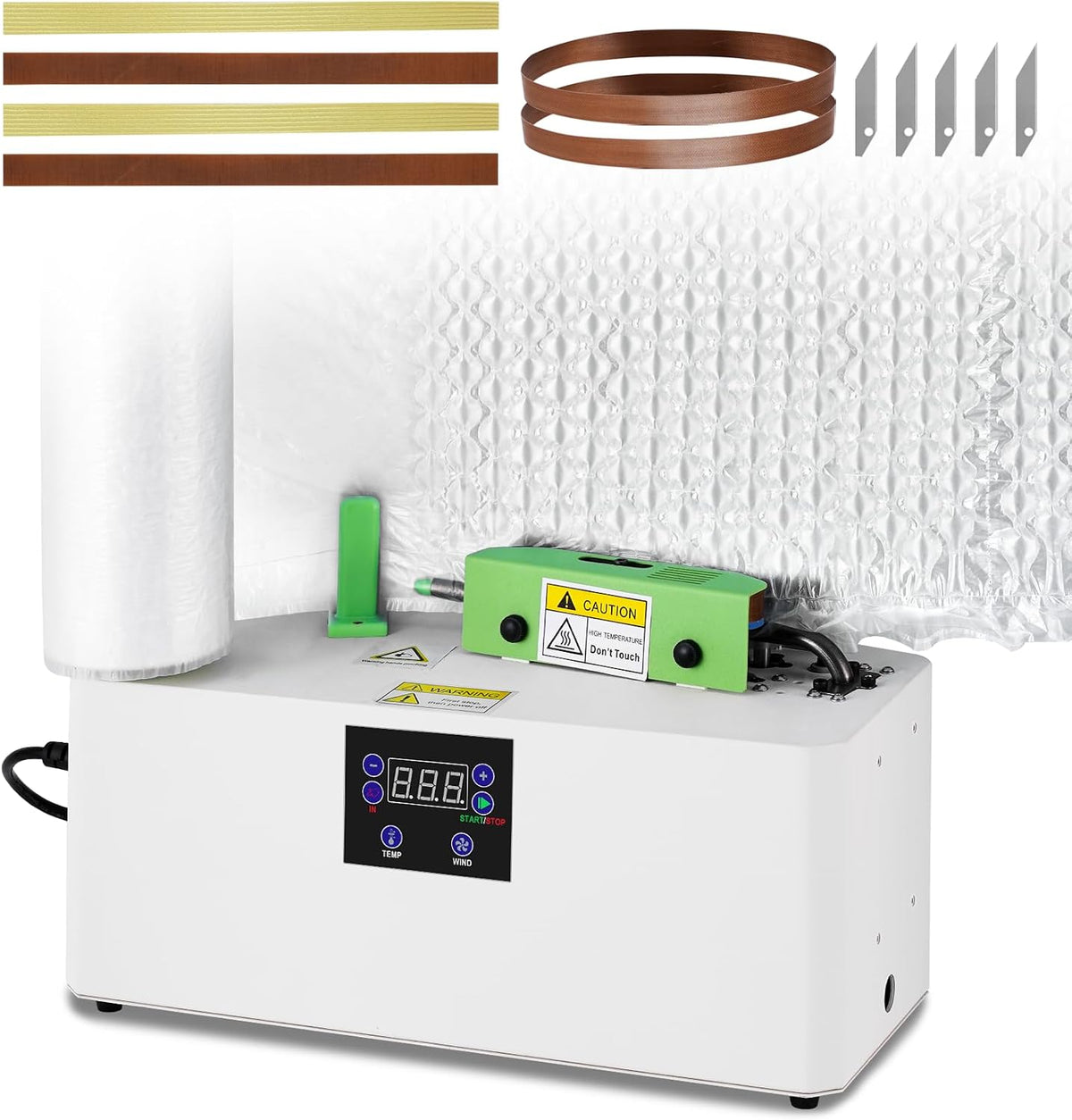 Air Cushion Machine 30ft/min Bubble Wrap Machine 280L/min Air Pillow Maker fo...