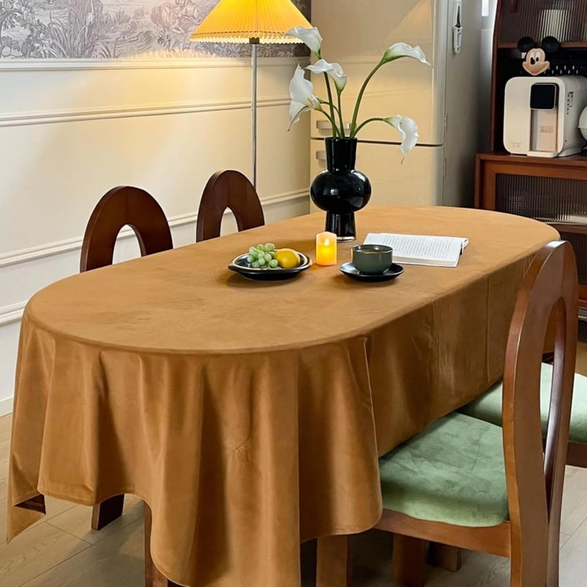 Rectangle Velvet Tablecloth, Waterproof Spillproof Washable Table Cloth, Deco...